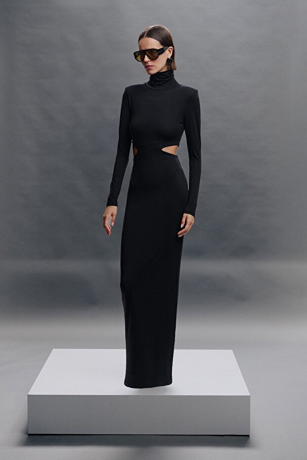 cut-out maxi elbise - 5