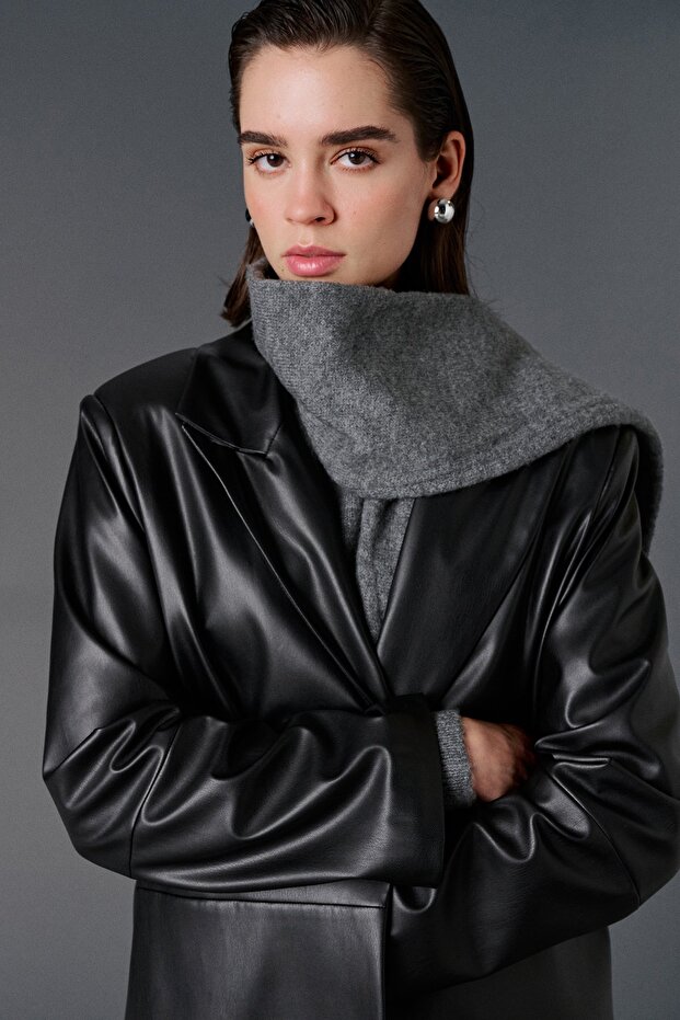 Deri blazer ceket - 8