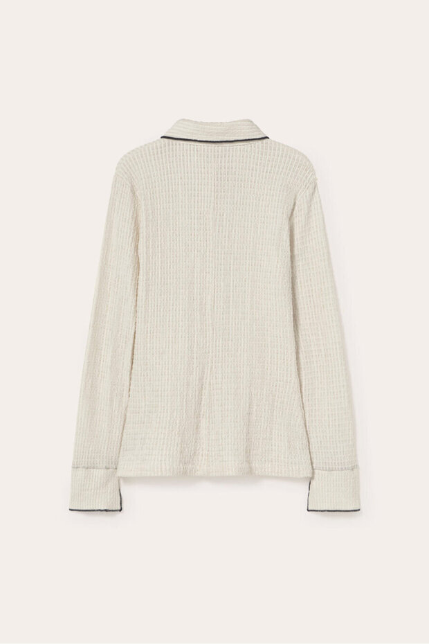 Ekru Nakışlı Gömlek - 3