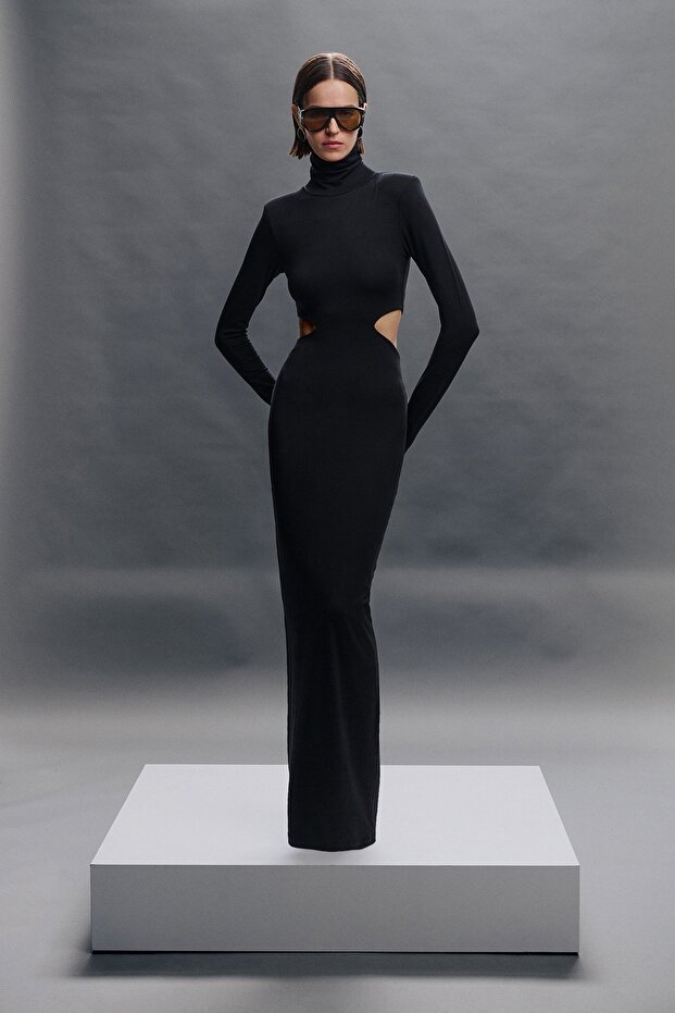 cut-out maxi elbise - 4