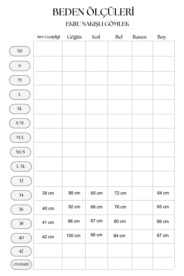 Ekru Nakışlı Gömlek - 8