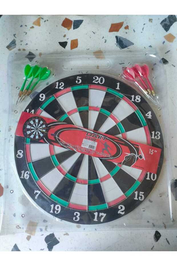 Büyük Boy Dart Seti - Oklu Dart Seti -dart Hedef Tahtası 6 Adet Oklu - 1