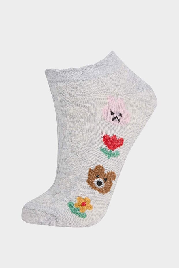 Kız Çocuk 3'lü Pamuklu Patik Çorap F7209A8NS - 3