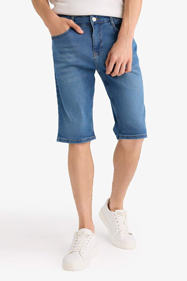 Regular Fit Jean Bermuda Shorts F9890Ax25Sm - 4