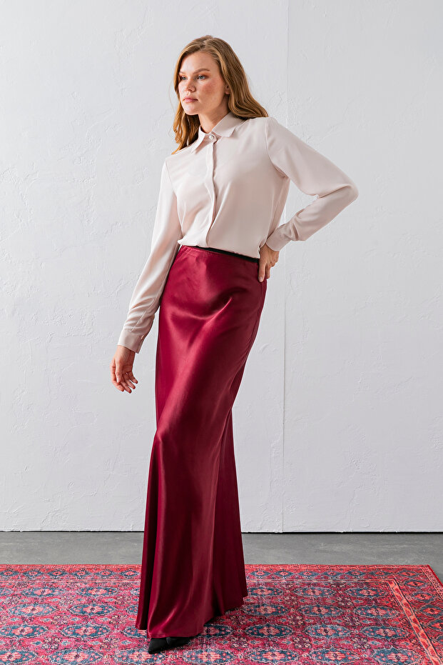 Fusta lungă din satin - 4