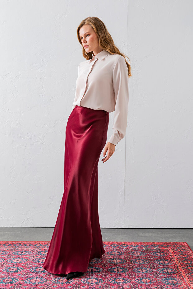 Fusta lungă din satin - 1
