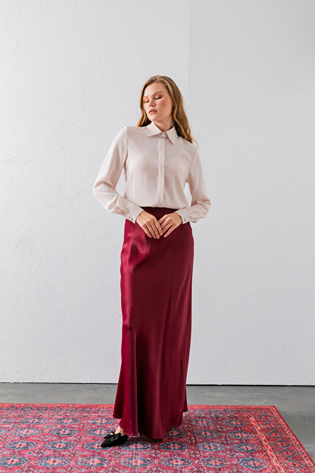 Fusta lungă din satin - 5