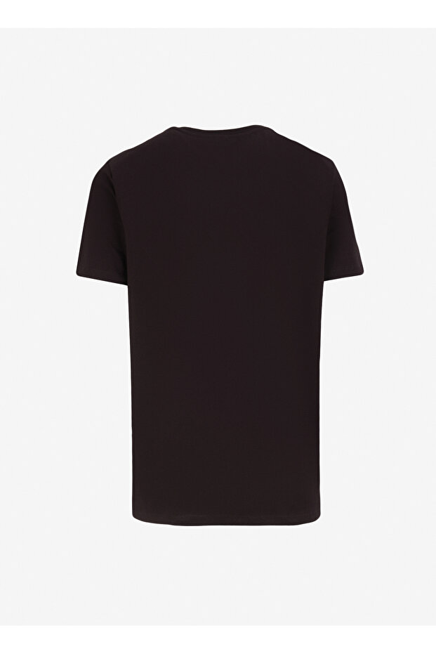 Bisiklet Yaka Baskılı Siyah Erkek T-Shirt M4WM-TST-1419 - 2