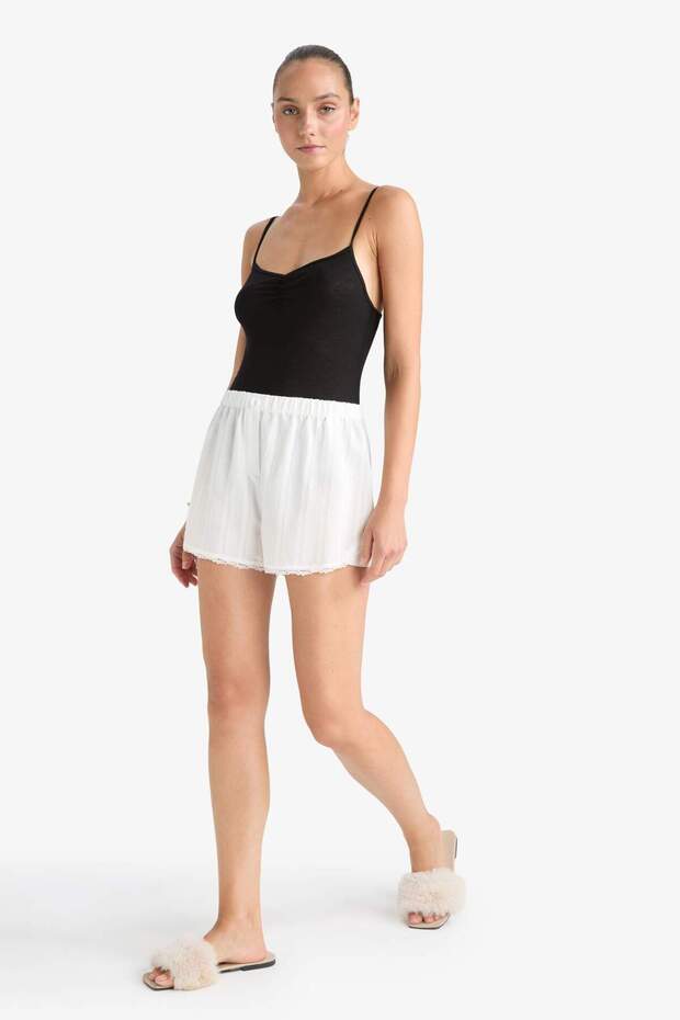 Regular Fit Beli Lastikli Şort Pijama Altı-Fall in Love F8934AX25HS - 2