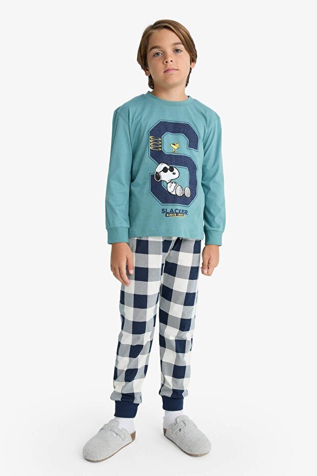 Erkek Çocuk Snoopy Pijama Takımı Uzun Kollu Üst Uzun Alt F3352A825WN - 1