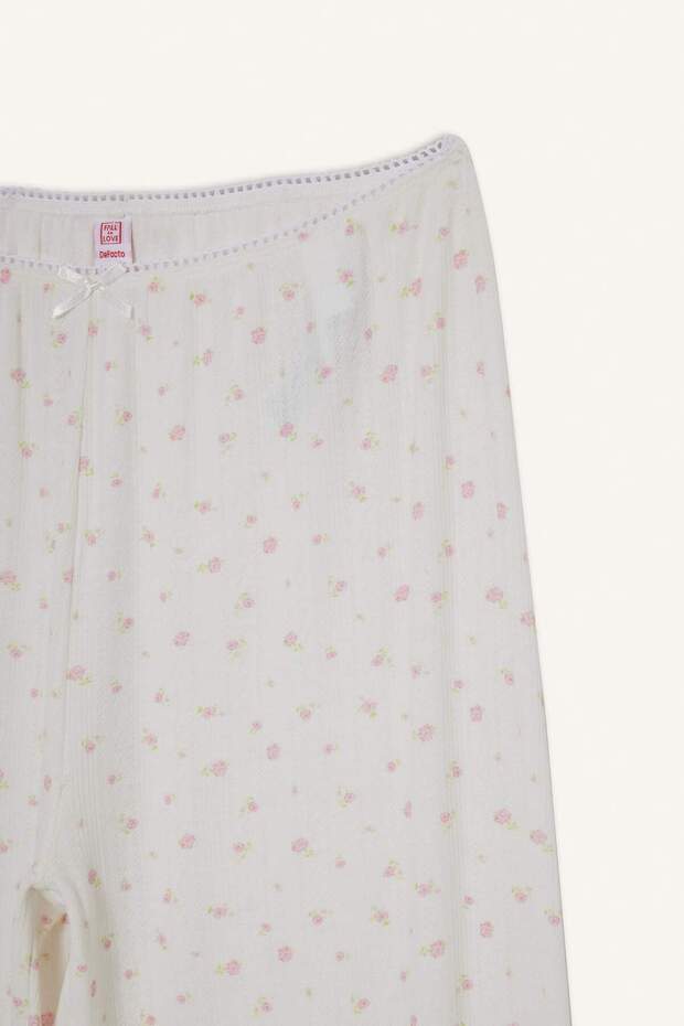 Pijama Takımı Regular Fit Kısa Kollu Üst Uzun Alt-Fall in Love F3531AX25AU - 5