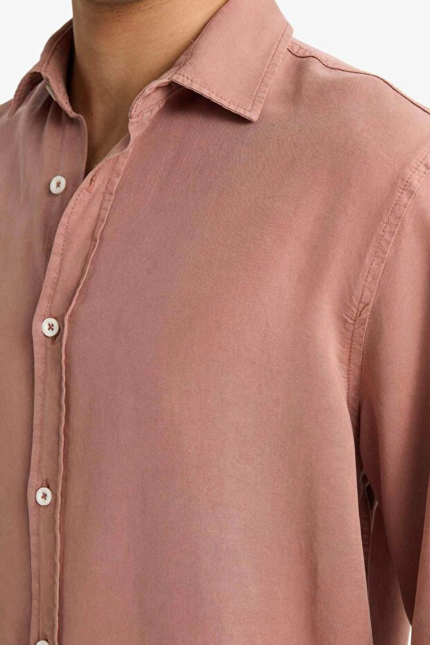 Regular Fit Twill Uzun Kollu Gömlek G0406AX25AU - 5