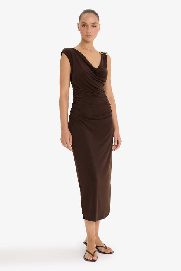 Regular Fit Kolsuz Midi Elbise F9240AX25AU - 2