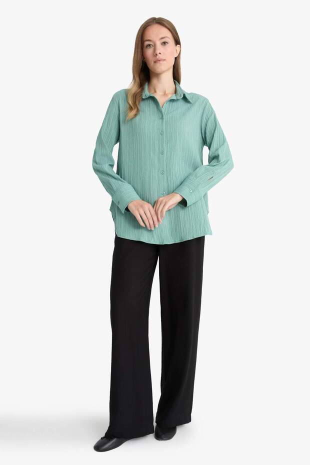 Regular Fit Krinkıl Kumaş Pantolon F9921AX25AU - 3