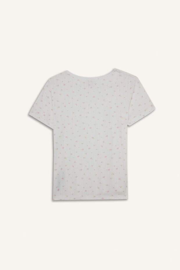 Pijama Takımı Regular Fit Kısa Kollu Üst Uzun Alt-Fall in Love F3531AX25AU - 6
