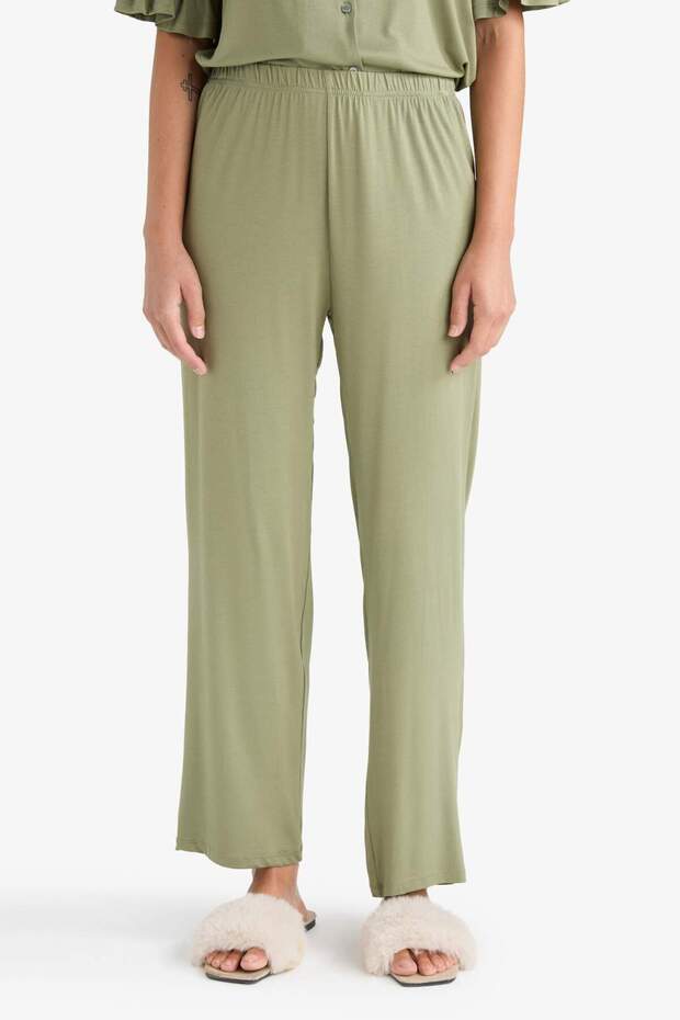 Pijama Takımı Regular Fit Kısa Kollu Üst Uzun Alt-Fall in Love F7559AX25AU - 6