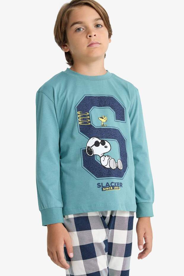 Erkek Çocuk Snoopy Pijama Takımı Uzun Kollu Üst Uzun Alt F3352A825WN - 3