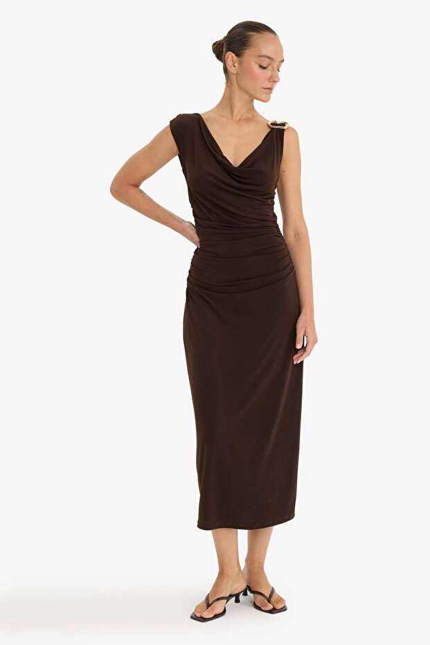 Regular Fit Kolsuz Midi Elbise F9240AX25AU - 1