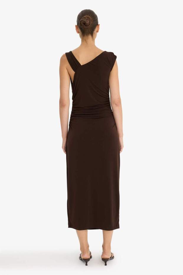 Regular Fit Kolsuz Midi Elbise F9240AX25AU - 5