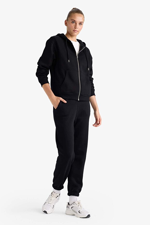 Basic Düz Cepli Beli Bağcıklı Kalın Jogger Eşofman Altı F9622AX25AU - 4