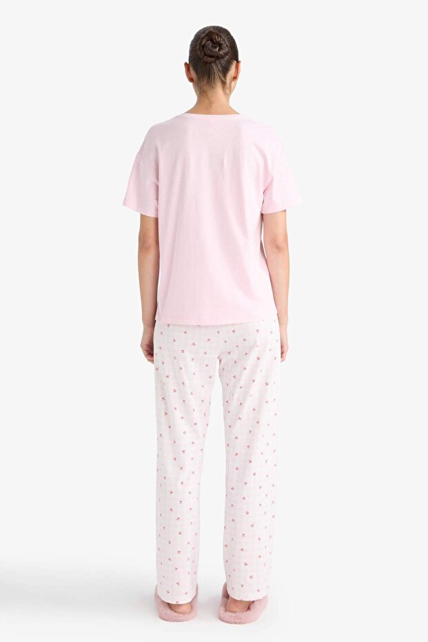 Pijama Takımı Regular Fit Kısa Kollu Üst Uzun Alt-Fall in Love F9909AX25AU - 7