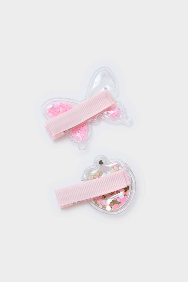 Kız Çocuk 4'lü Pembe Pullu Çıtçıtlı Toka F6871A8NS - 3