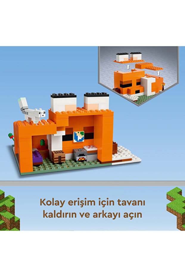® Minecraft® Tilki Kulübesi 21178 – 8+ Çocuklar İçin Yaratıcı Oyuncak Yapım Seti (193 Parça) - 9