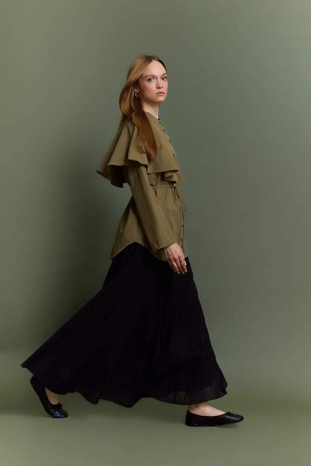 A-Line Voile Maxi Skirt F4560Ax25Au - 2