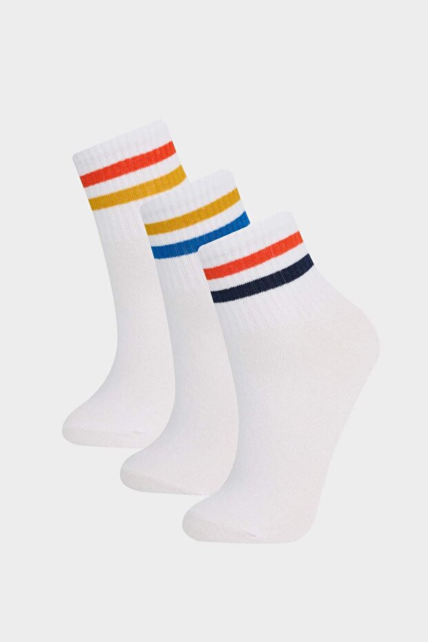 Kız Çocuk 3'lü Pamuklu Soket Çorap F8967A8NS - 1