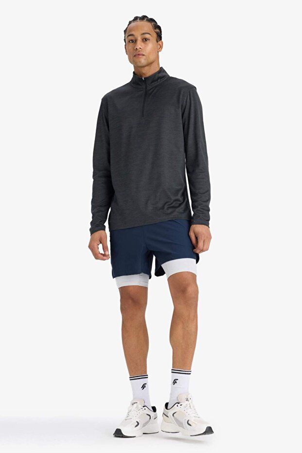 DeFactoFit Slim Fit Dar Kesim Sporcu Kısa Paça Şort E9365AX25AU - 1