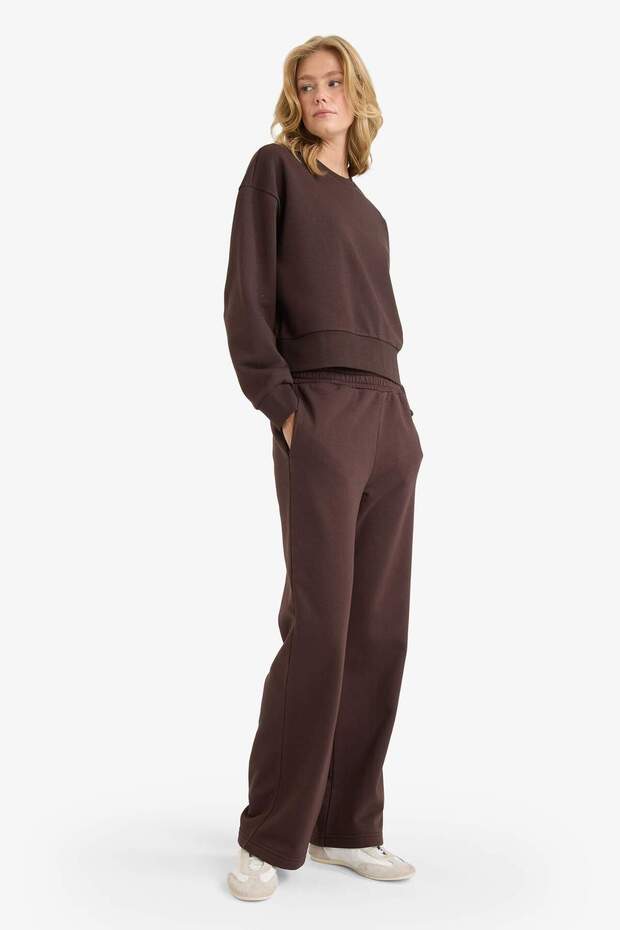 Straight Fit Basic Düz Cepli Yüksek Bel Eşofman Altı B8571AX25AU - 3