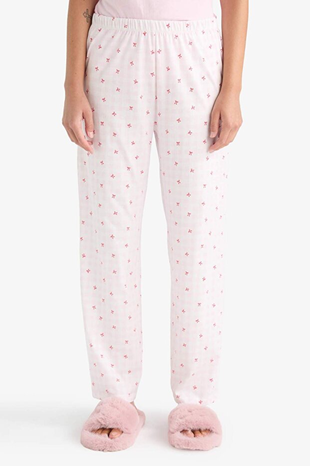 Pijama Takımı Regular Fit Kısa Kollu Üst Uzun Alt-Fall in Love F9909AX25AU - 6