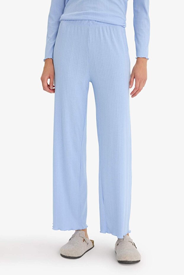 Pijama Takımı Regular Fit Ribana Uzun Kollu Üst Uzun Alt-Fall in Love D2273AX25AU - 5