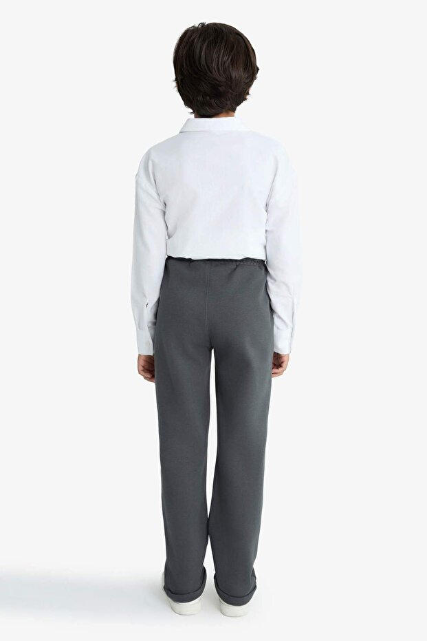 Erkek Çocuk Beli Lastikli Düz Paça Pike Eşofman Altı G1360A825AU - 6