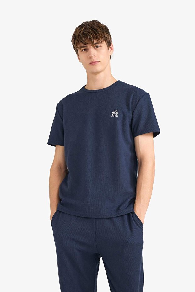 Pijama Takımı Waffle Kısa Kollu Üst Uzun Alt F5897AX25AU - 4