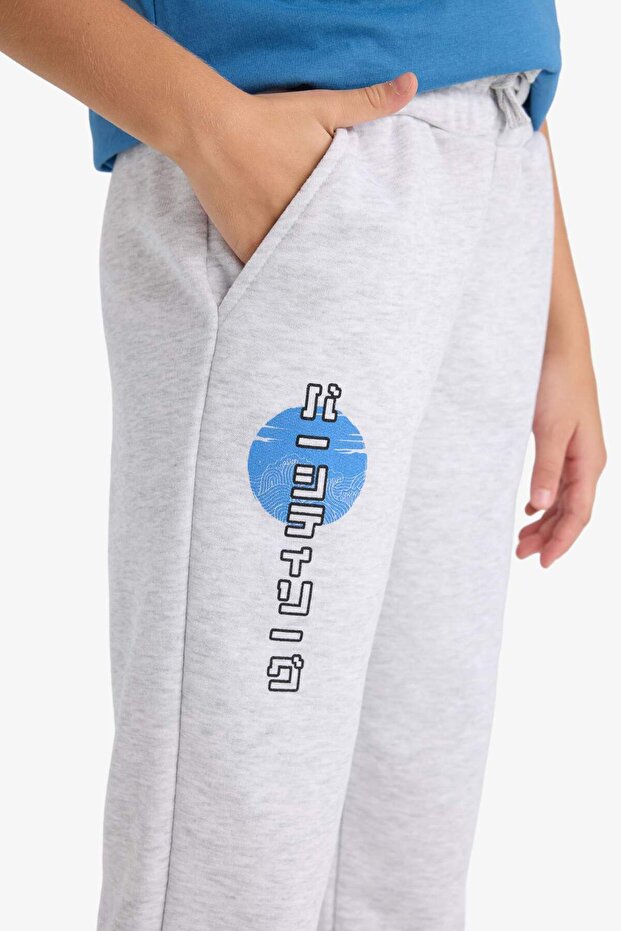 Kız Çocuk Beli Lastikli Baskılı Jogger Eşofman Altı E6929A825AU - 6