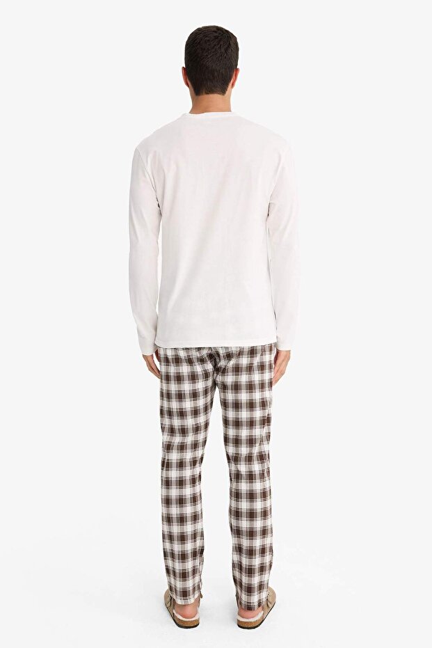 Pijama Takımı Regular Fit Uzun Kollu Üst Kareli Uzun Alt F7488AX25AU - 7