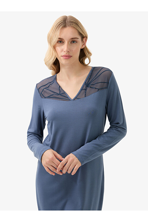 Kadın Gecelik 51929 - Mavi - 1