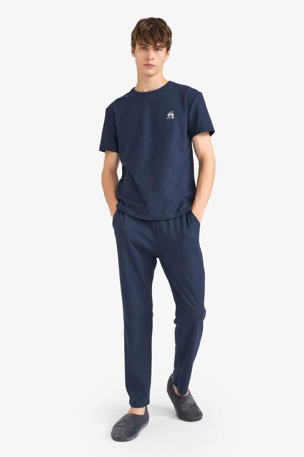 Pijama Takımı Waffle Kısa Kollu Üst Uzun Alt F5897AX25AU - 3