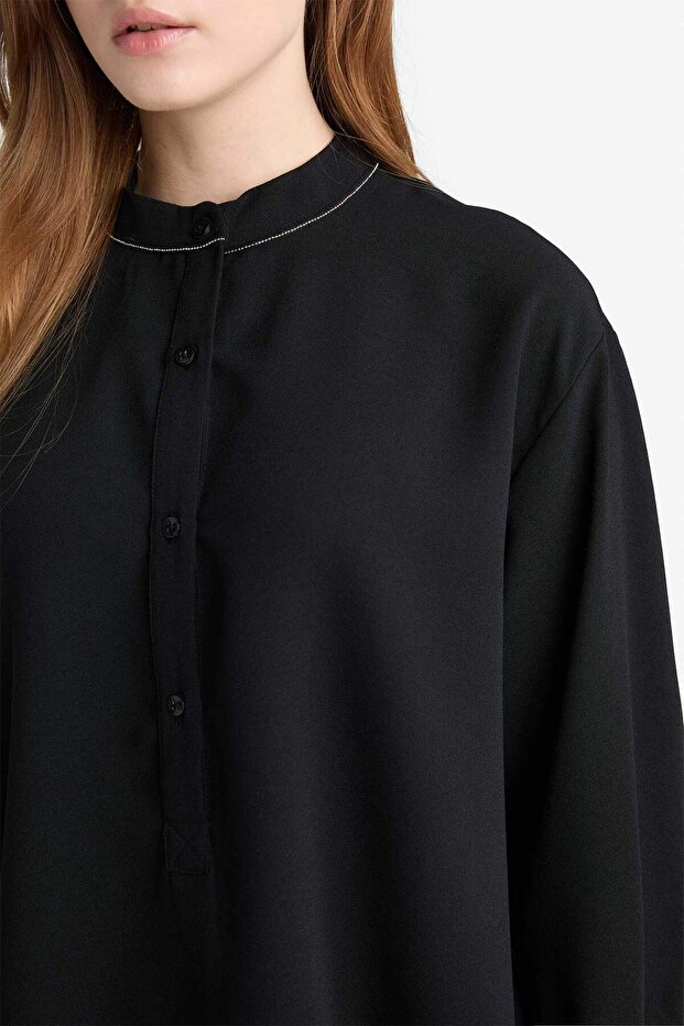 Relax Fit Krep Uzun Kollu Tunik F3067AX25AU - 5