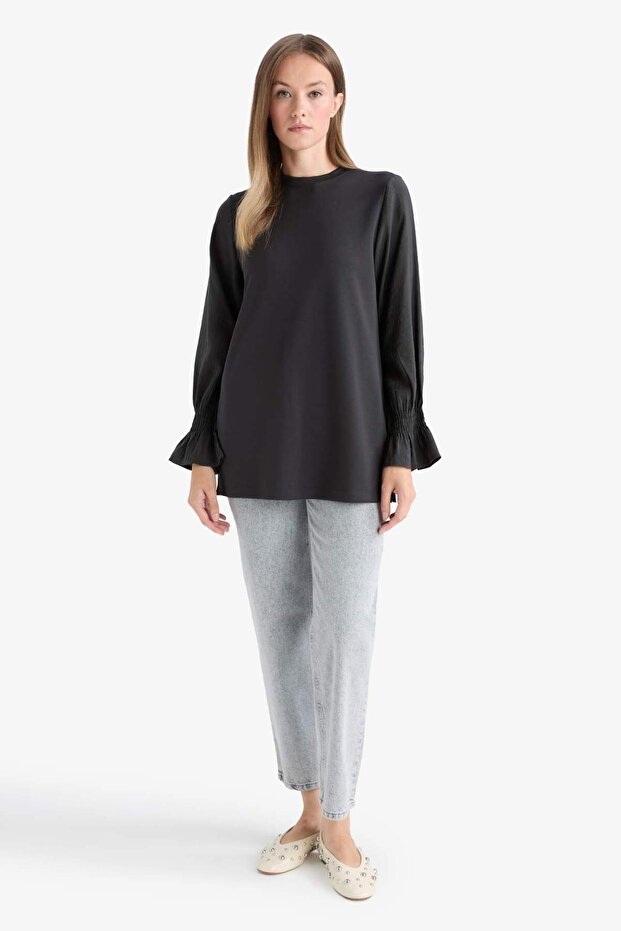 Regular Fit Bisiklet Yaka Uzun Kollu Tunik F6165AX25AU - 2