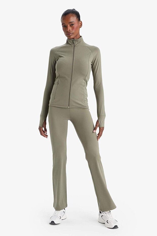 DeFactoFit Flare Fit Toparlayıcı Yüksek Bel İspanyol Paça Soft Touch Sporcu Pantolon B3988AX25AU - 4