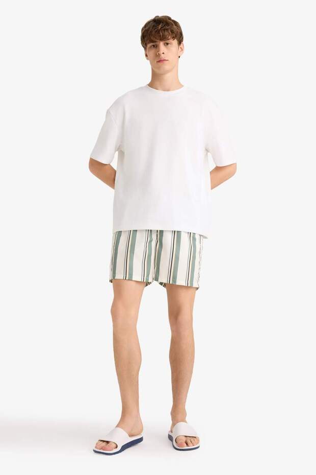 File Astarlı Microfiber Kısa Boy Deniz Şortu G0177AX25HS - 2