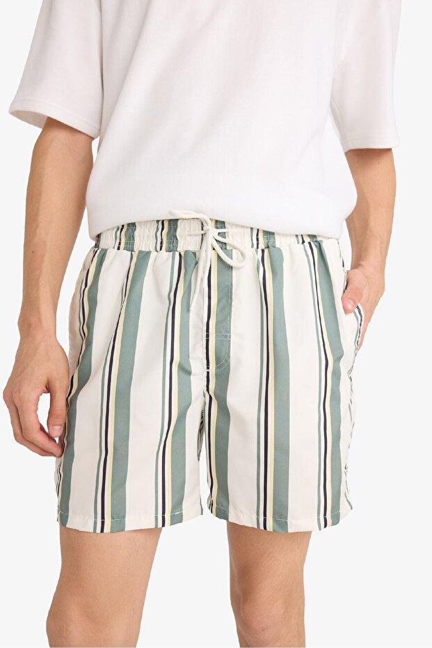 File Astarlı Microfiber Kısa Boy Deniz Şortu G0177AX25HS - 5