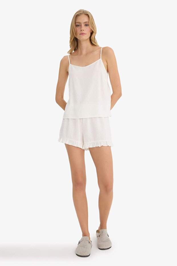 Pijama Takımı Regular Fit Askılı Vual Üst Şort-Fall in Love F8928AX25HS - 1