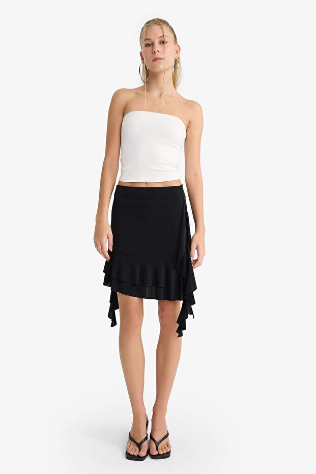 A-Line Regular Waist Ruffle Detailed Mini Skirt G0581Ax25Hs