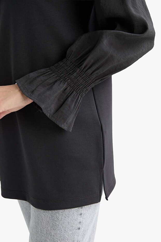 Regular Fit Bisiklet Yaka Uzun Kollu Tunik F6165AX25AU - 5