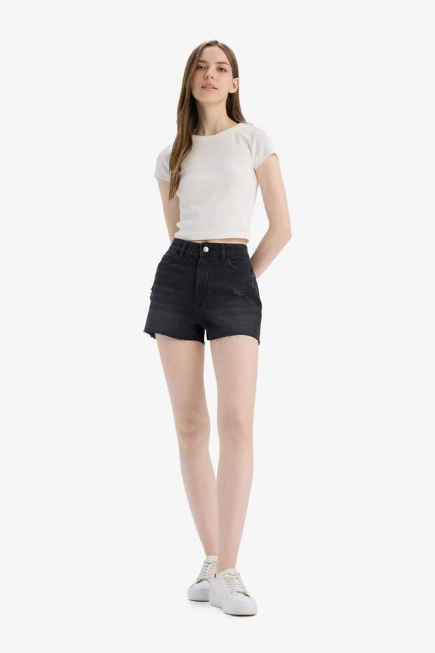 Normal Bel Kısa Paça Jean Şort E0498AX25SM - 2