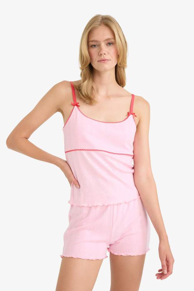 Pijama Takımı Regular Fit Askılı Üst Şort-Fall in Love E7458AX25HS - 3