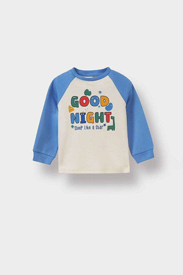 Erkek Bebek Pijama Takımı Baskılı Uzun Kollu Üst Uzun Alt F3581A525AU - 2